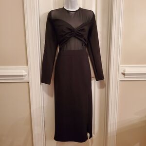 Elegant Black Long Sleeve Dress